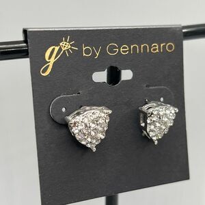 G by Gennaro Silver Encrusted Crystal Earrings